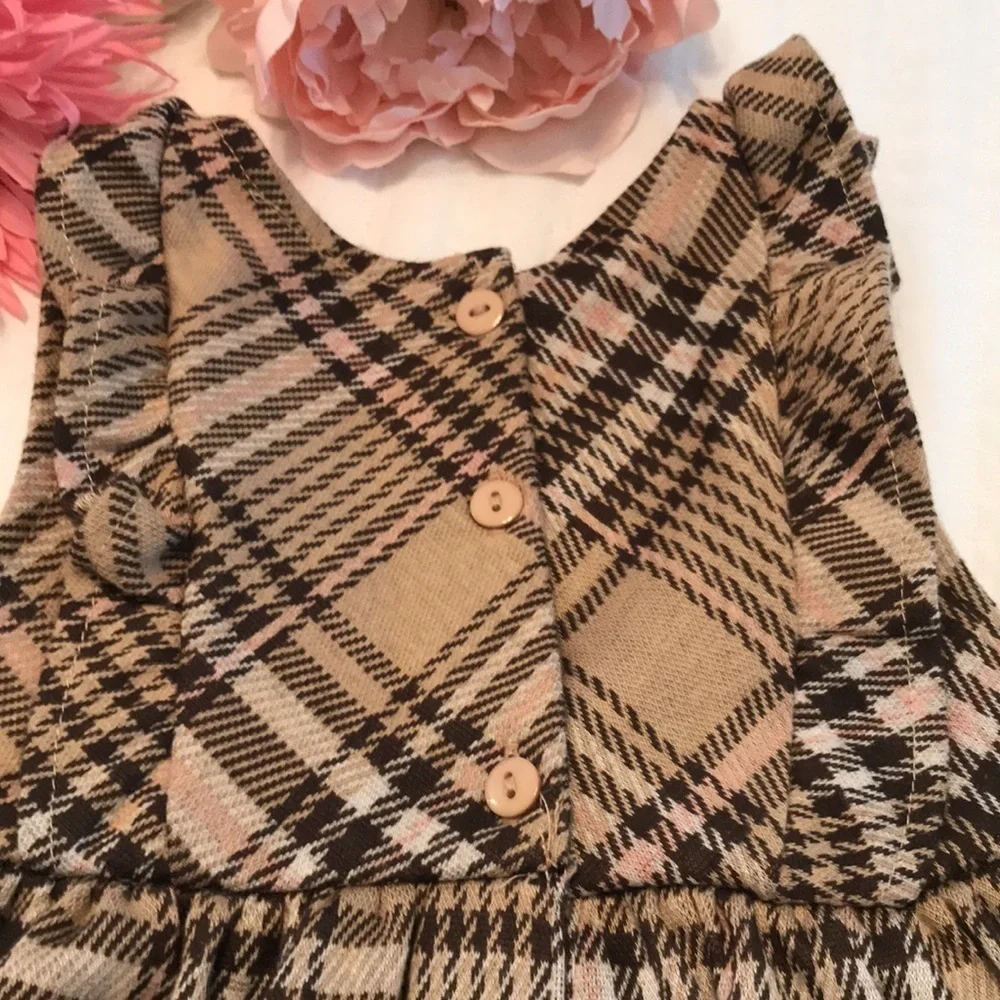 Nannette Brown Plaid Dress Size 18 Months Baby Girl